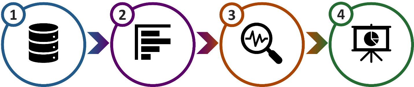Icons representing the 4 main steps in the ADAPT Workflow.